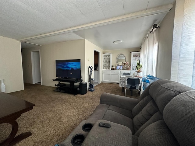 7676 N Fresno St Unit Sp 20, Fresno, CA 93720 - living area with built in features and dark colored carpet