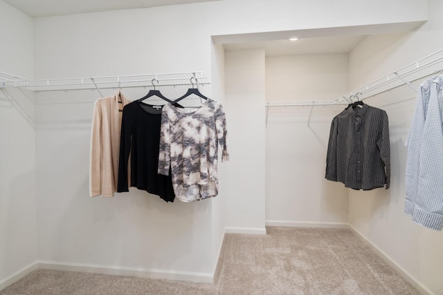 spacious closet with carpet floors