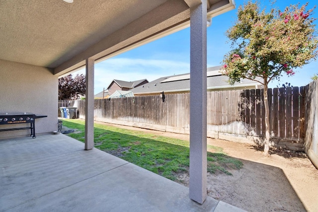 view of patio featuring a fenced backyard