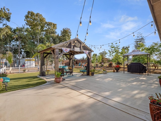 17324 Bonita Rd, Madera, CA 93636 - view of property's community with fence, a gazebo, and a patio area