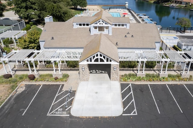 view from above of property featuring a large body of water