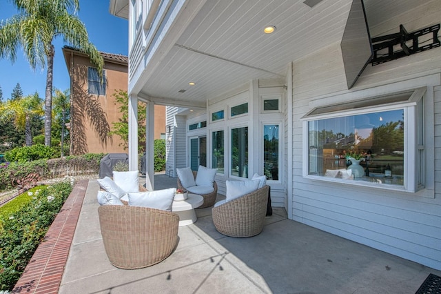 view of patio with an outdoor hangout area
