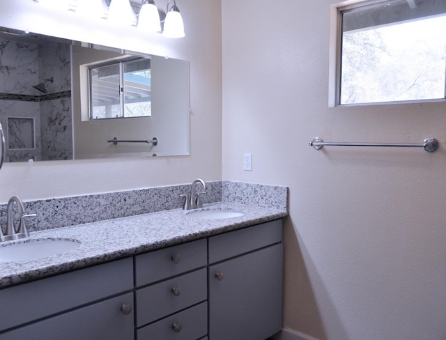 43777 Kaweah River Dr, Three Rivers, CA 93271 - full bath with plenty of natural light, double vanity, and a shower