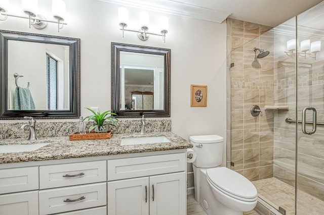 6619 N Valentine Ave, Fresno, CA 93711 - full bath with double vanity and a stall shower