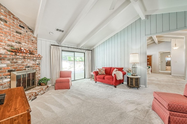 6619 N Valentine Ave, Fresno, CA 93711 - carpeted living room featuring a fireplace