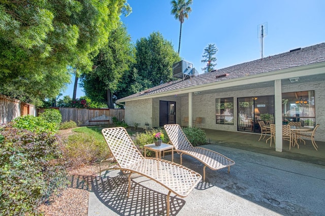 view of patio featuring a fenced backyard