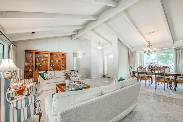 6619 N Valentine Ave, Fresno, CA 93711 - carpeted living room with a chandelier