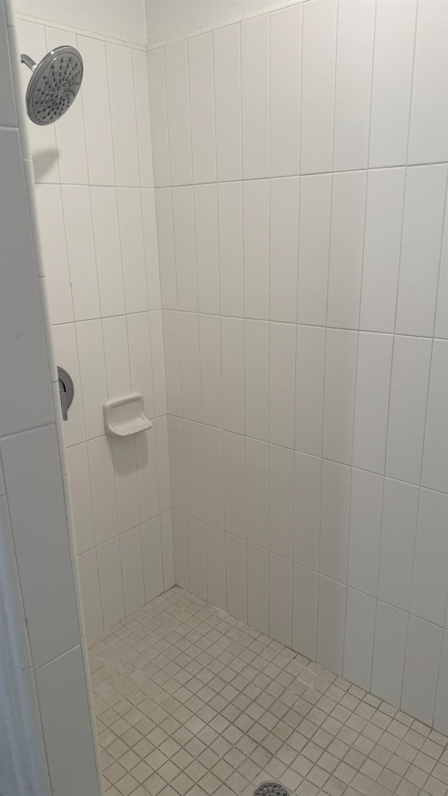 bathroom with tiled shower