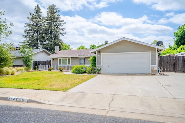 424 W Menlo Ave, Clovis, CA 93612 - ranch-style house featuring driveway, a chimney, and a garage