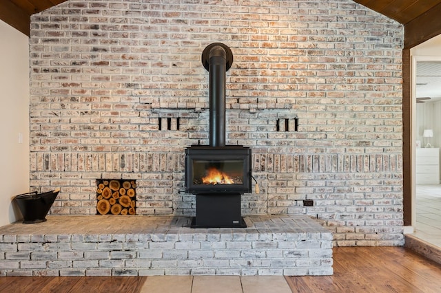 13801 E Rialto Ave, Sanger, CA 93657 - detailed view of a wood stove and wood finished floors