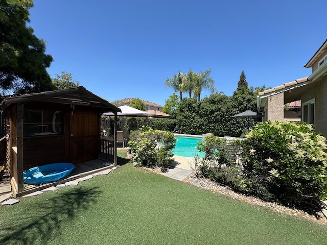 1822 N Magnolia, Clovis, CA 93619 - view of green lawn featuring an outdoor pool