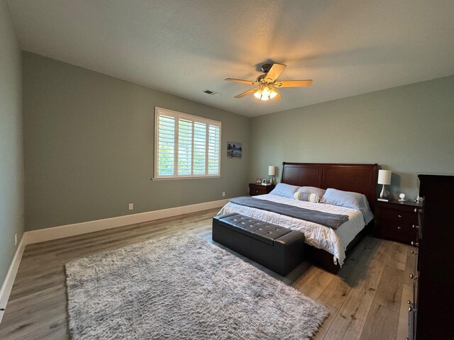 1822 N Magnolia, Clovis, CA 93619 - bedroom with light wood finished floors, baseboards, and a ceiling fan