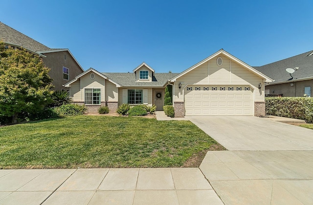 6588 E Lowe Ave, Fresno, CA 93727 - ranch-style house featuring brick siding, an attached garage, and concrete driveway