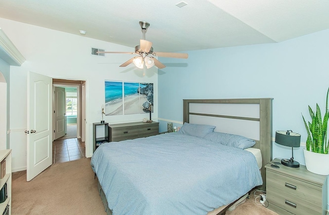 6588 E Lowe Ave, Fresno, CA 93727 - bedroom featuring light carpet and a ceiling fan