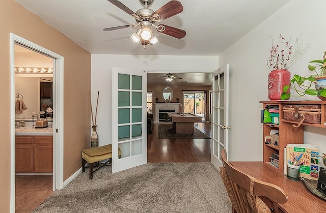 3042 Love St, Selma, CA 93662 - hallway featuring french doors and carpet floors