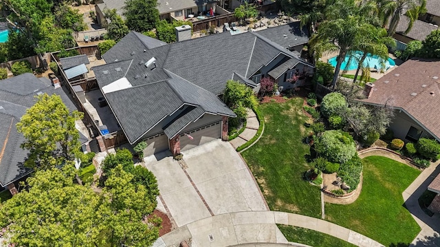 1517 W Fir Ave, Fresno, CA 93711 - aerial perspective of suburban area with a pool area