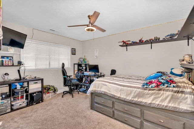 22 Pointe W, Madera, CA 93637 - carpeted bedroom featuring a ceiling fan and baseboards
