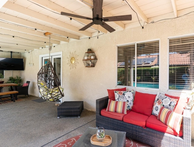 22 Pointe W, Madera, CA 93637 - view of patio with ceiling fan and outdoor lounge area