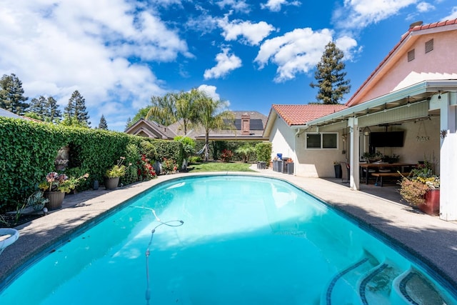 22 Pointe W, Madera, CA 93637 - view of swimming pool featuring a fenced backyard and a patio