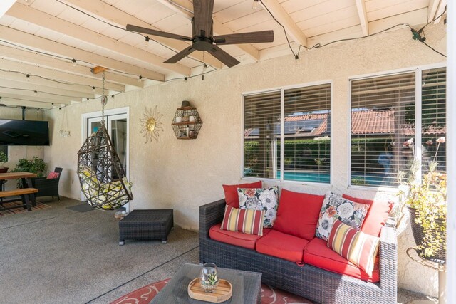 22 Pointe W, Madera, CA 93637 - view of patio / terrace featuring a ceiling fan and an outdoor living space