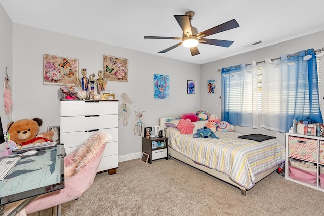 22 Pointe W, Madera, CA 93637 - bedroom with carpet, a ceiling fan, and baseboards