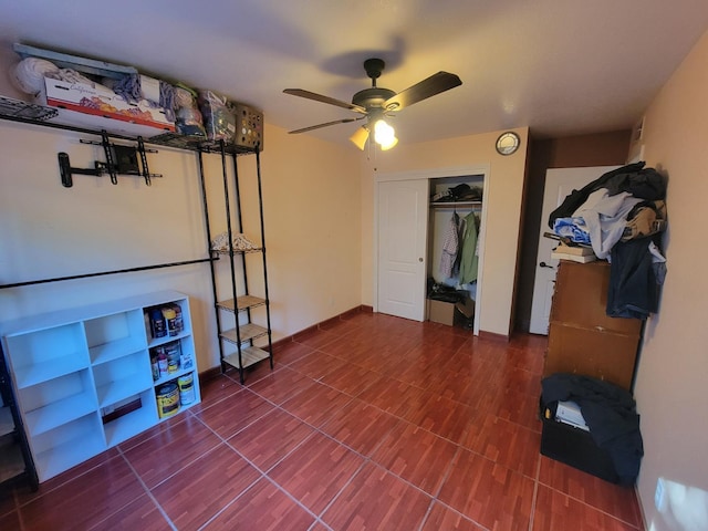 5566 W Fir Ave, Fresno, CA 93722 - unfurnished living room featuring a ceiling fan