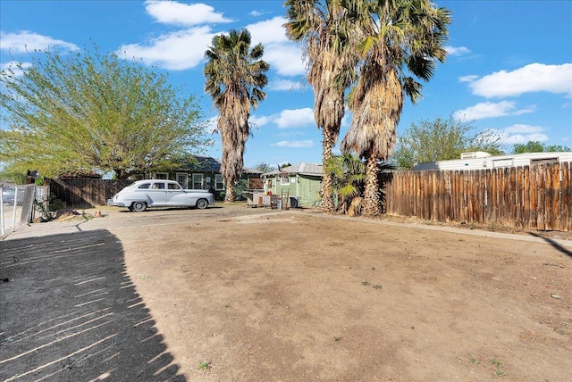 view of yard featuring fence