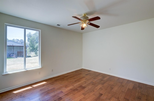 30925 Pennyroyal Ln, Prather, CA 93651 - unfurnished room with ceiling fan, wood finished floors, and baseboards