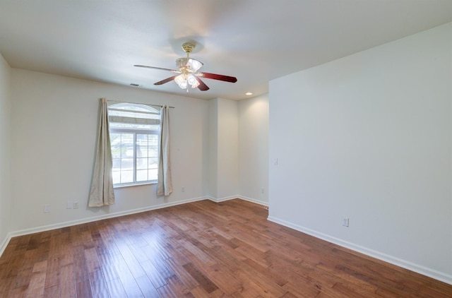 30925 Pennyroyal Ln, Prather, CA 93651 - spare room featuring ceiling fan, wood finished floors, baseboards, and recessed lighting