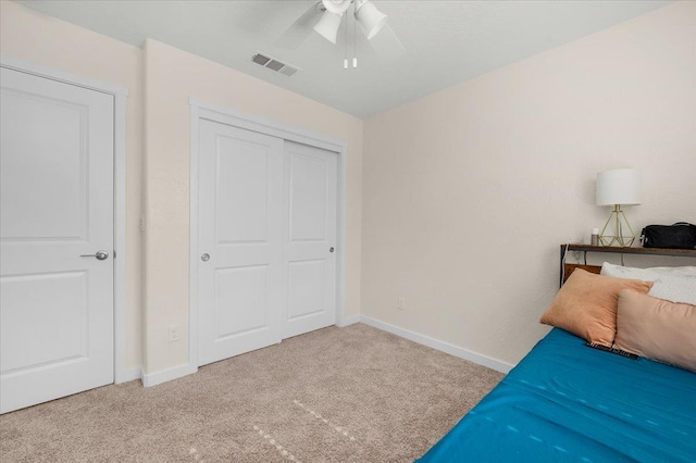 841 Corazon Ave, Clovis, CA 93619 - bedroom with carpet, a ceiling fan, and a closet