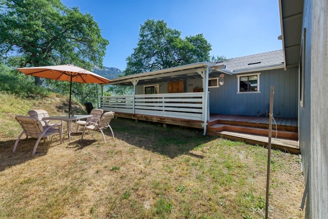 28302 Tollhouse Rd, Tollhouse, CA 93667 - view of green lawn featuring a wooden deck
