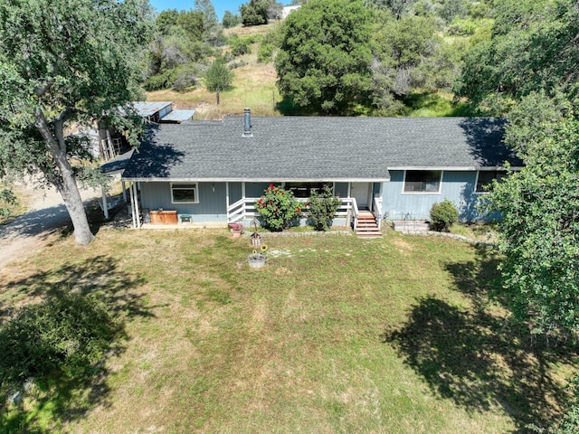 28302 Tollhouse Rd, Tollhouse, CA 93667 - back of property with roof with shingles and a yard