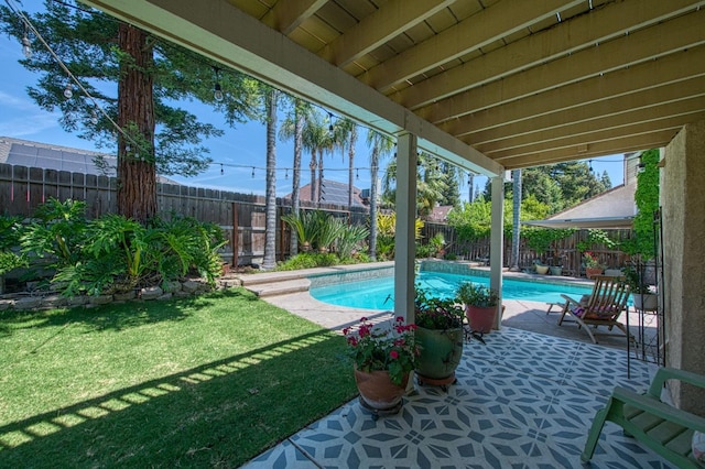 view of pool featuring a patio area