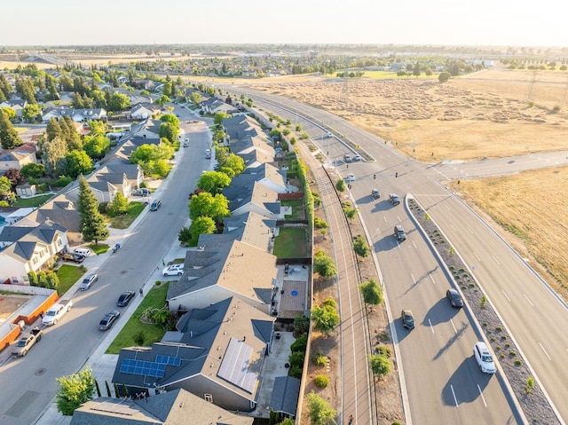 aerial view of residential area with a highway