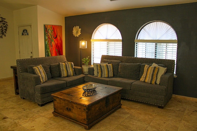 living room with baseboards