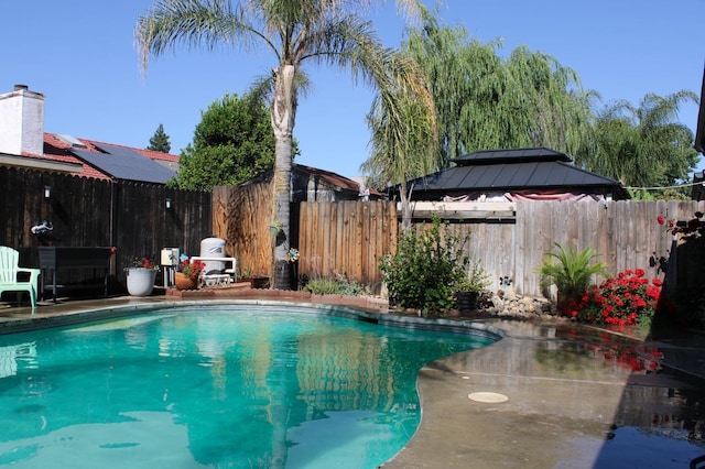 view of swimming pool featuring a fenced backyard