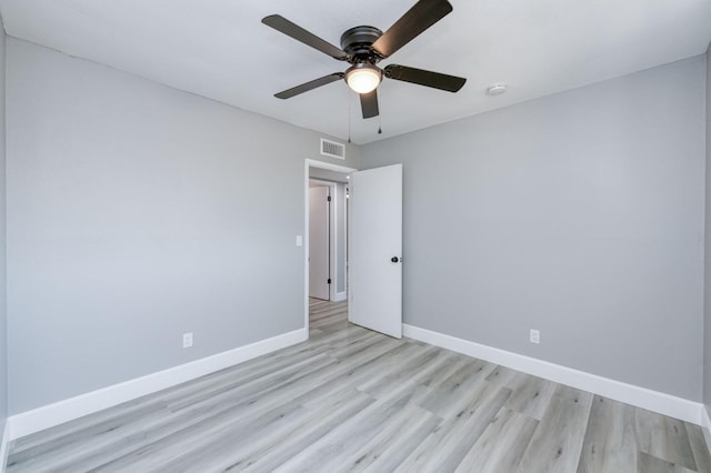 153 Birch, Fresno, CA 93650 - spare room with light wood-type flooring, ceiling fan, baseboards, and a smoke detector