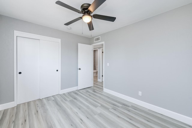 153 Birch, Fresno, CA 93650 - unfurnished bedroom featuring wood finished floors, baseboards, a closet, and a ceiling fan