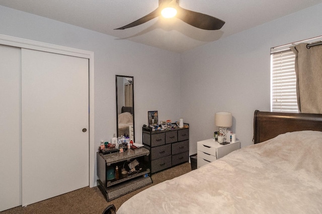 3626 E Stewart Ct, Visalia, CA 93292 - carpeted bedroom with ceiling fan and a closet