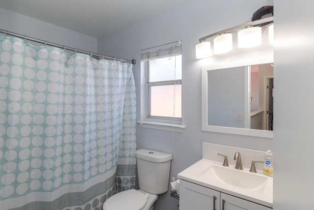 3626 E Stewart Ct, Visalia, CA 93292 - full bath with vanity, toilet, and curtained shower
