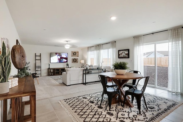 1890 Richard Ave Unit 2054S, Sanger, CA 93657 - dining room with plenty of natural light, light tile patterned floors, and a ceiling fan