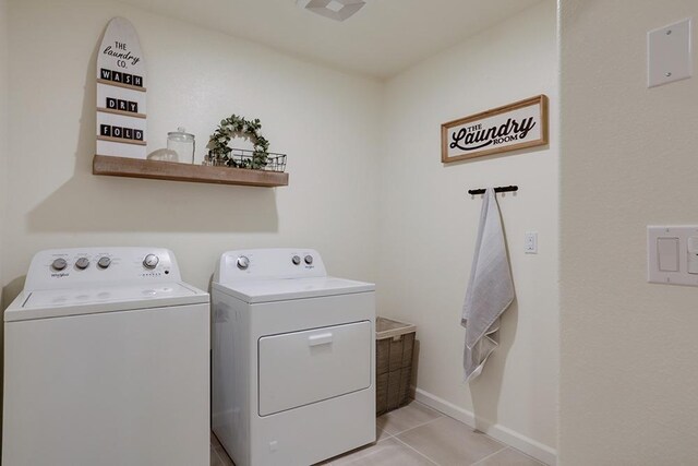 1890 Richard Ave Unit 2054S, Sanger, CA 93657 - washroom featuring washing machine and clothes dryer, light tile patterned floors, and baseboards