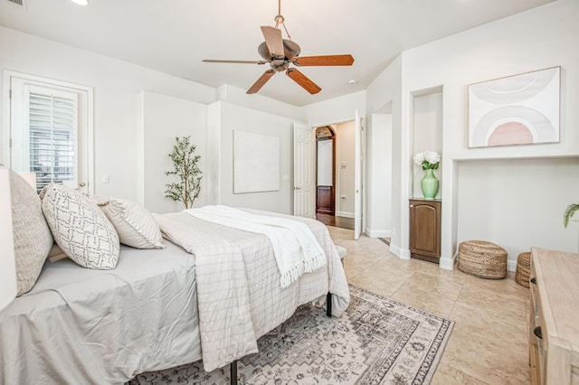 7762 N Hillsdale Dr, Fresno, CA 93720 - bedroom featuring baseboards, recessed lighting, and a ceiling fan