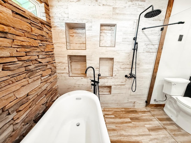 7784 S Del Rey Ave, Del Rey, CA 93616 - bathroom with a freestanding bath, toilet, and tiled shower
