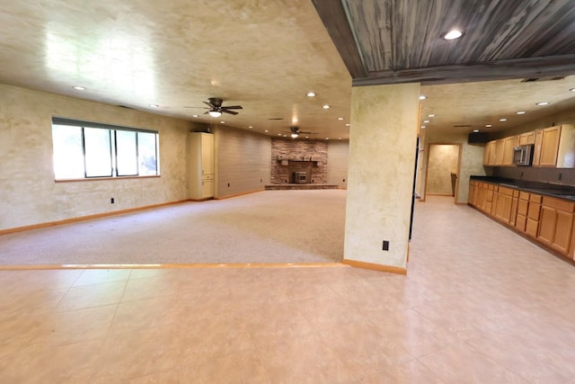 7784 S Del Rey Ave, Del Rey, CA 93616 - unfurnished living room with ceiling fan, recessed lighting, and baseboards
