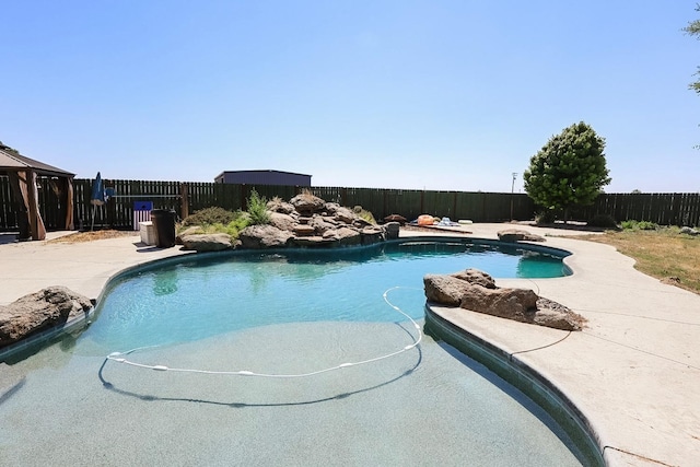7784 S Del Rey Ave, Del Rey, CA 93616 - view of pool featuring a fenced backyard, a gazebo, and a patio