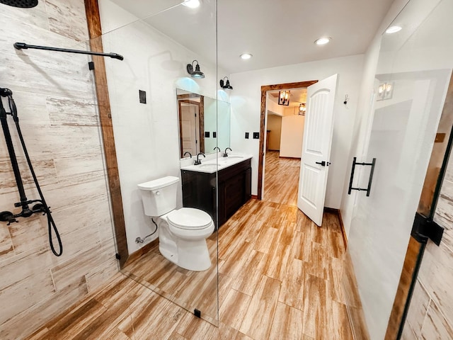 7784 S Del Rey Ave, Del Rey, CA 93616 - full bath with walk in shower, vanity, toilet, recessed lighting, and baseboards