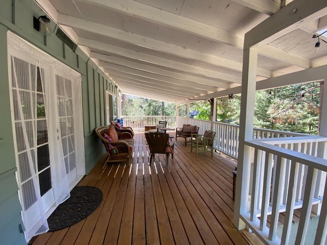 50740 Chu Ranch Rd, Oakhurst, CA 93644 - wooden terrace featuring outdoor lounge area