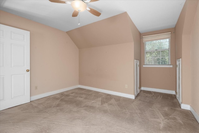 39976 Pierce Lake Dr, Oakhurst, CA 93644 - additional living space featuring carpet, a ceiling fan, lofted ceiling, and baseboards