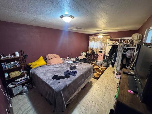 bedroom with a textured ceiling
